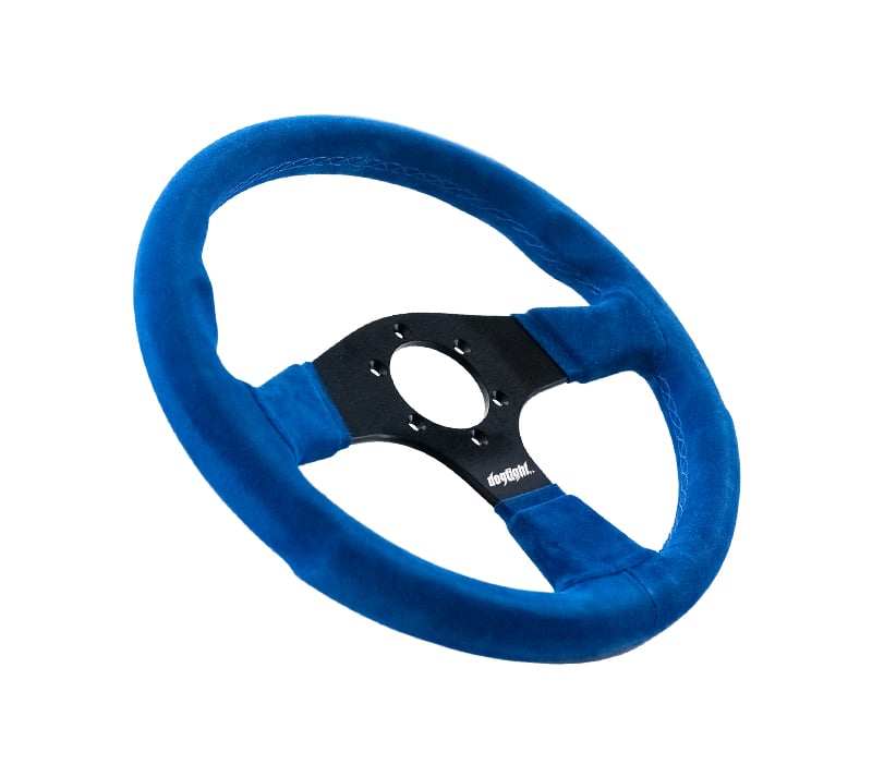 Dogfight SPL Race Pro Steering Wheel - 330mm Blue Suede | NDF Café